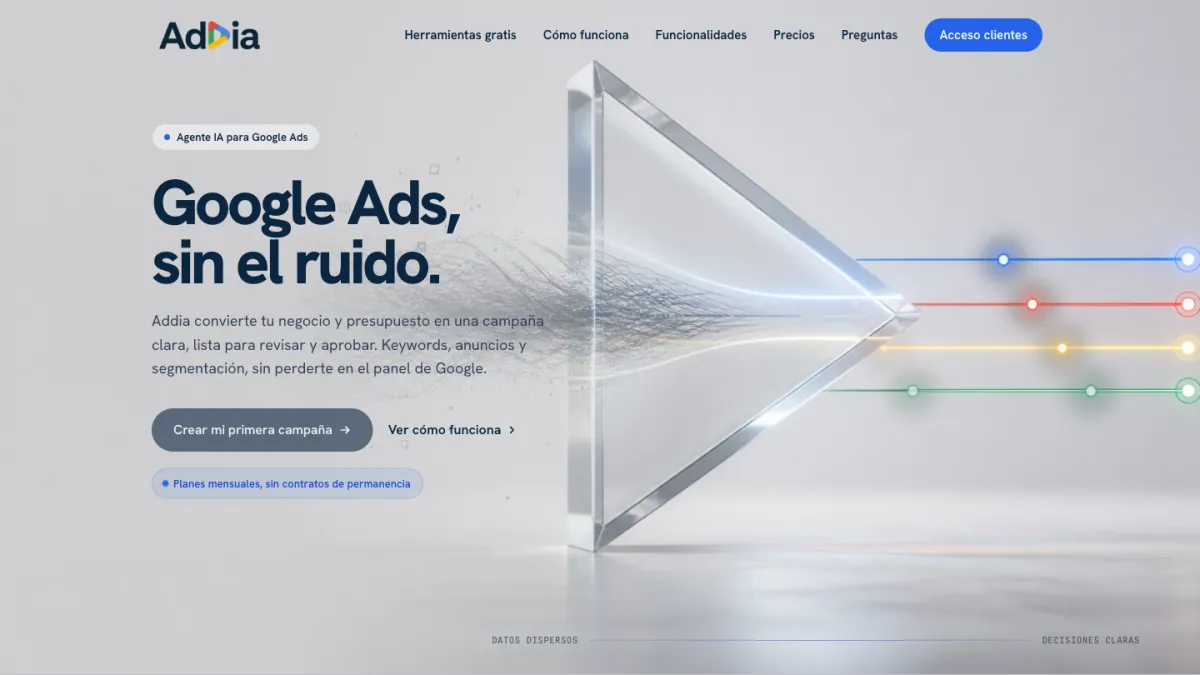 Portada de Addia: Google Ads, sin el ruido